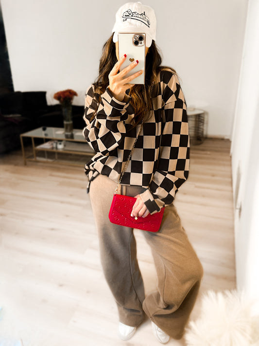 PRE-ORDER Charlie Checkered Corded Crew Set & Separates